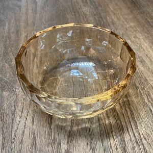 Beautiful Peach Oleg Cassini Multi Faceted Glass Bowl
